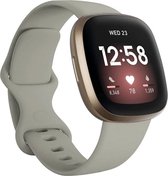 Shop4 - Fitbit Versa 4 Bandje - Fitbit Versa 3 Bandje - Fitbit Sense 2 Bandje - Fitbit Sense Bandje - Large Siliconen - Grijs