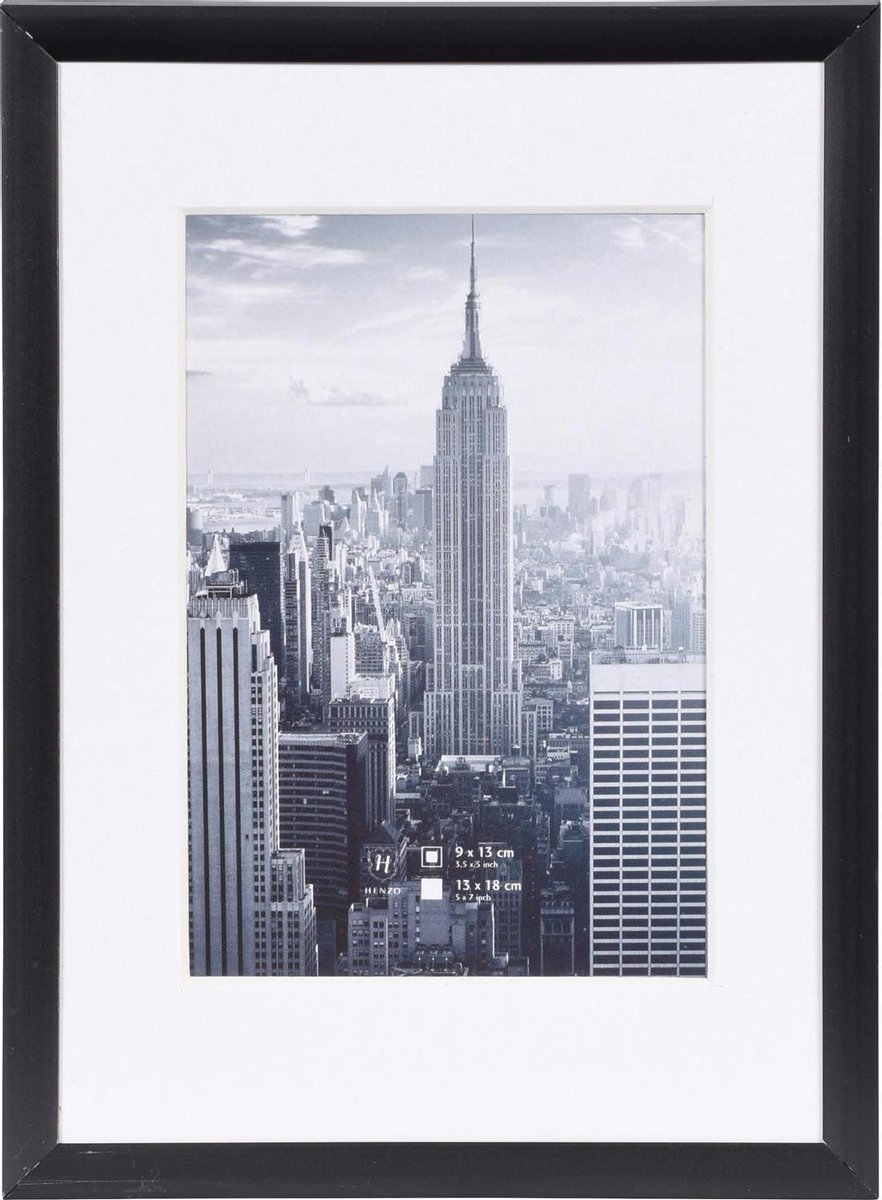 Henzo Fotolijst - Henzo - Manhattan - Fotomaat 13x18 cm - Zwart