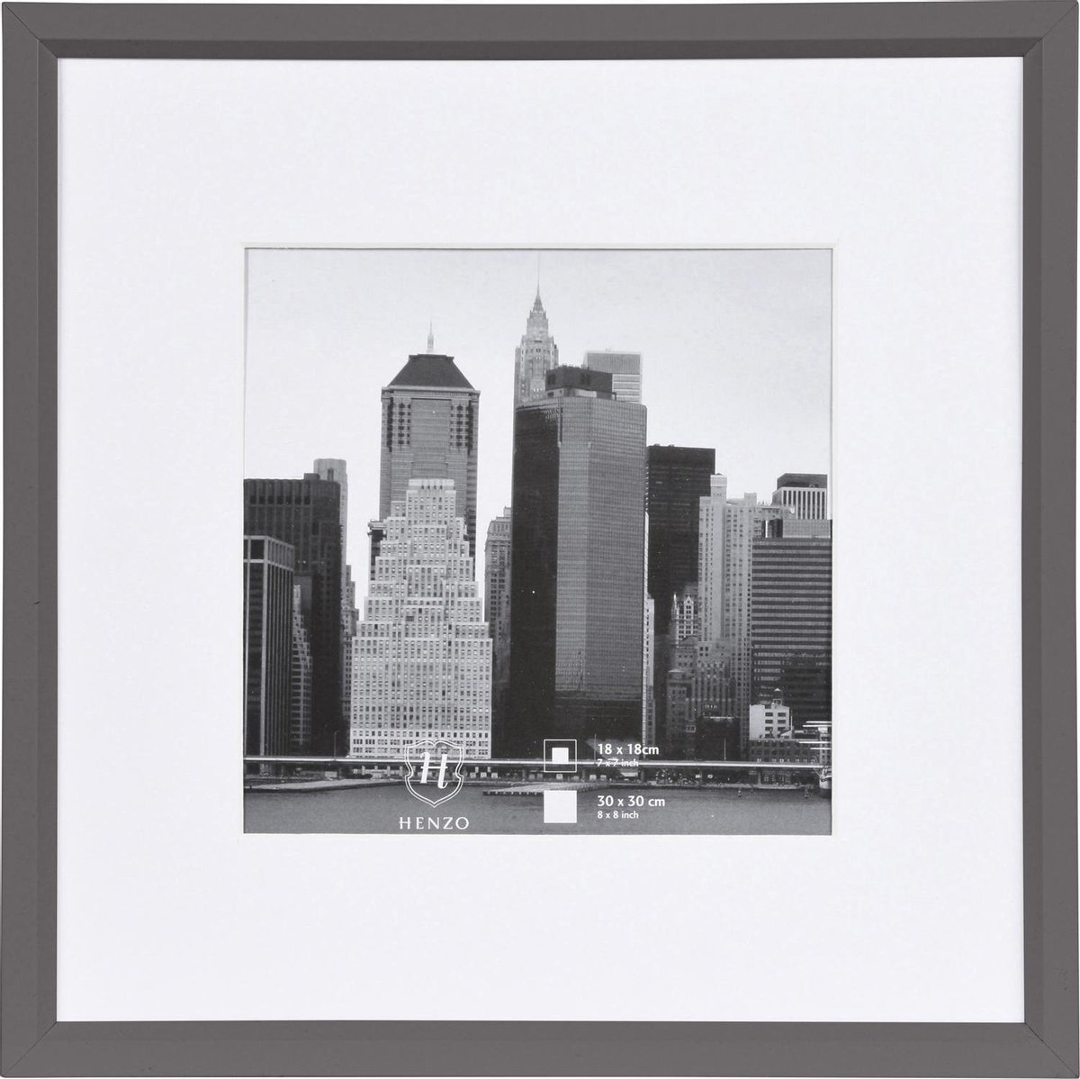 Henzo Fotolijst - Henzo - Metallica - Fotomaat 30x30 cm - Donkergrijs