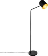 QAZQA morik - Industriele Vloerlamp | Staande Lamp - 1 lichts - H 140 cm - Zwart - Industrieel -  Woonkamer | Slaapkamer