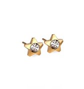 Aramat jewels ® - Aramat jewels-oorbellen-ster-goudkleurig- zweerknopjes- chirurgisch staal-6mm