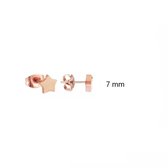 Aramat jewels ® - Zweerknopjes ster rosékleurig chirurgisch staal 7mm