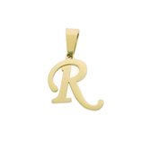 Aramat jewels ® - Stalen goudkleurige hanger letter r