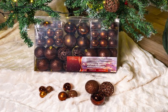 Feeric lights and christmas kunststof kerstballen- 8x- 8cm -goud | Leen Feeric lights and christmas kunststof kerstballen- 8x- 8cm -goud | Leen