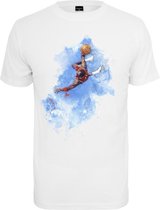 Mister Tee Heren Tshirt -XS- Basketball Clouds Wit