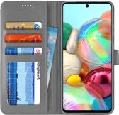 Samsung Galaxy A71 Retro Book Case Portemonnee Hoesje Grijs