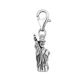 Quiges – 925 - Zilver – Charm - Bedel - Hanger - Vrijheidsbeeld - met – sterling - zilver - karabijnslot - geschikt - voor - Zinzi, Thomas – Sabo - Ti Sento - Bedelarmband HC130