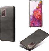 Samsung Galaxy S20 FE Hoesje Back Cover met Kunstleer Coating Zwart