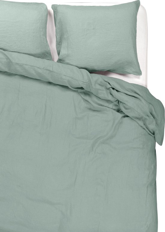 Passion for Linen Luxe dekbedovertrek Maxime 100% linnen, 220 cm, oceaan groen