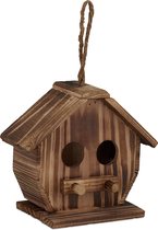 Relaxdays decoratie vogelhuisje - hangend - houten huisje - vogelhuis - tuindecoratie