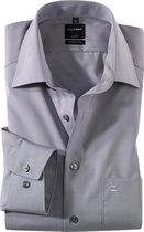 OLYMP Luxor modern fit overhemd - mouwlengte 7 - grijs fil a fil - Strijkvrij - Boordmaat: 38