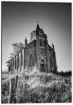 Dibond - Kathedraal (zwart/wit) - 40x60cm Foto op Aluminium (Met Ophangsysteem)