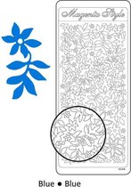 Vaessen Creative Sticker - 10x23cm - 10st - blauw solid flowers