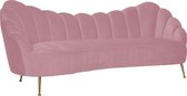 Bank 3-zits roze velvet velours gouden poten (r-000SP36958)