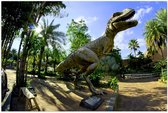 Poster – Dinosaurus in Park - 60x40cm Foto op Posterpapier
