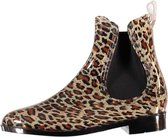 Xq Footwear Regenlaarzen Panter Dames Rubber Bruin/zwart Mt 39