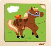 Viga Toys Legpuzzel Paard Junior 15 Cm Hout 4 Stukjes