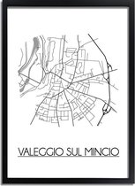 Valeggio sul Mincio Plattegrond poster A2 + fotolijst zwart (42x59,4cm) - DesignClaud