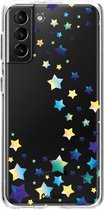 Casetastic Samsung Galaxy S21 Plus 4G/5G Hoesje - Softcover Hoesje met Design - Funky Stars Print