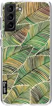 Casetastic Samsung Galaxy S21 Plus 4G/5G Hoesje - Softcover Hoesje met Design - Tropical Leaves Yellow Print