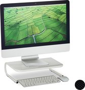 Relaxdays monitor verhoger - beeldscherm standaard - monitorstandaard - metaal - 10.5 cm - wit