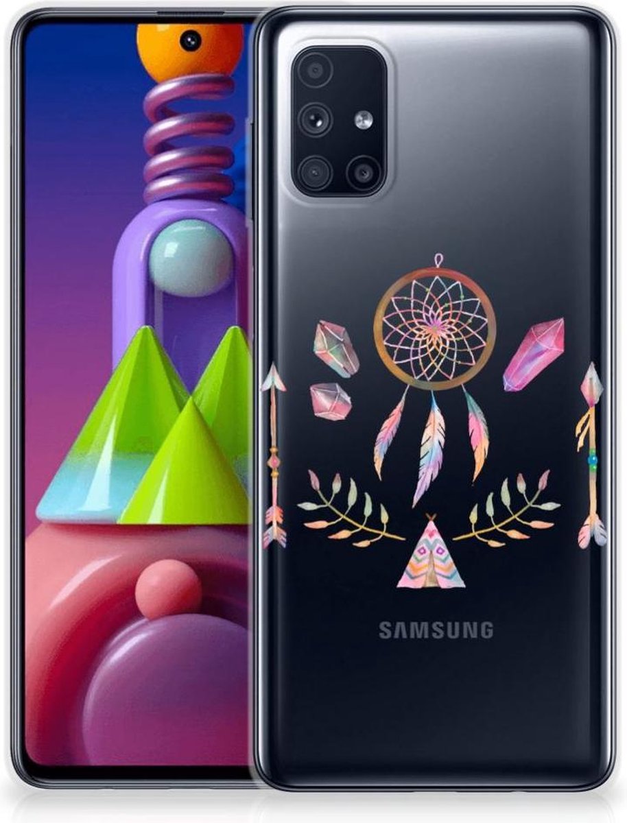 Samsung Galaxy M51 Telefoonhoesje met Naam Boho Dreamcatcher
