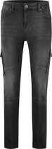 Purewhite - Jone Cargo 650 Heren Skinny Fit   Jeans  - Zwart - Maat 34