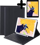 Hoes Geschikt voor iPad 10.2 2019/2020 Hoes Toetsenbord Hoesje Keyboard Case Cover Met Screenprotector - Hoesje Geschikt voor iPad 7/8 Hoes Toetsenbord Case - Zwart