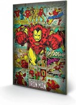 MARVEL COMICS - Impression sur Bois 40X59 - Iron Man Retro