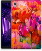 Print Case Lenovo Tab M10 HD (2de generatie) Hoes Tulips met doorzichte zijkanten