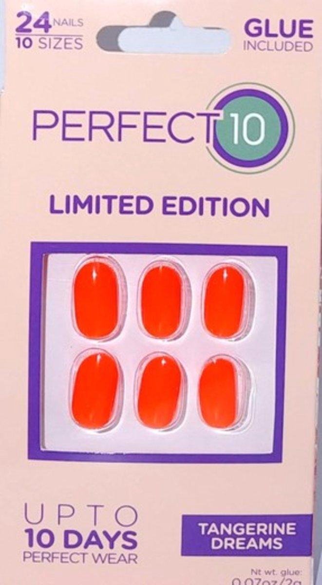 Perfect 10 Nageltips Tangerine Dreams 24 stuks+Lijm