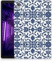 TPU Bumper Hoesje Lenovo Tab M10 HD (2de generatie) Cover Flower Blue met doorzichte zijkanten