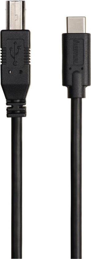 Câble Hama USB-C, USB 2.0, prise USB-C - prise USB-B, 480 Mbit / s, 1 ...