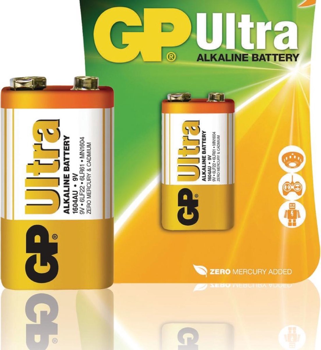 GP Batteries Ultra Alkaline 9V, Batterie à usage unique, 9V, Alcaline, 9 V,  1