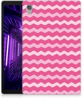 Hoes Lenovo Tab M10 HD (2de generatie) Print Case Waves Pink met transparant zijkanten