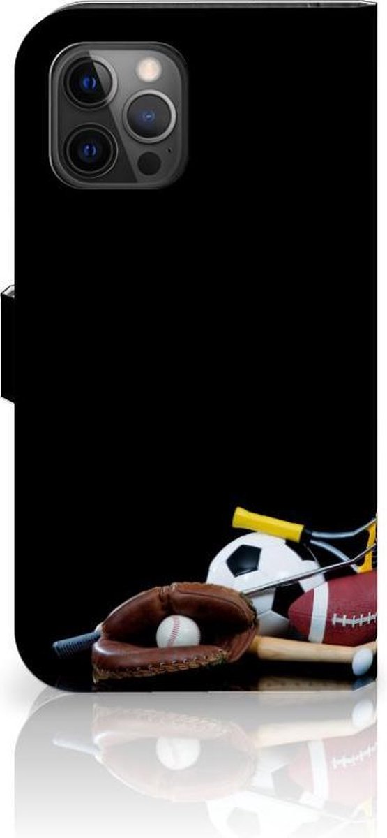 Boekhoesje voor Apple iPhone 12 Pro Max Wallet Case met Pasjes Sports