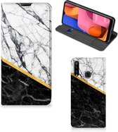 GSM Hoesje Geschikt voor Samsung Galaxy A20s Mobiel Case Marble White Black