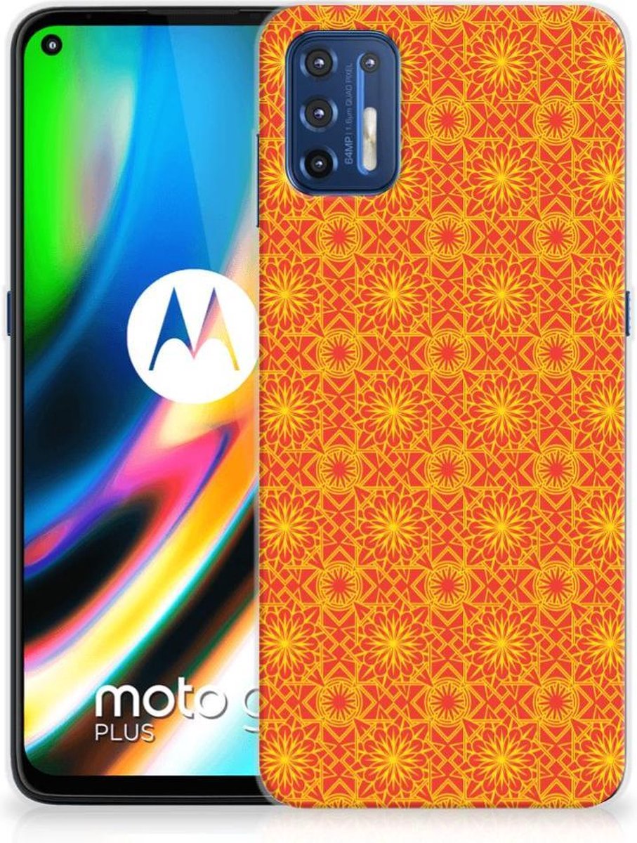 Motorola Moto G9 Plus TPU bumper Batik Oranje
