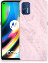 Smartphone hoesje Motorola Moto G9 Plus Leuk Hoesje Marble Pink
