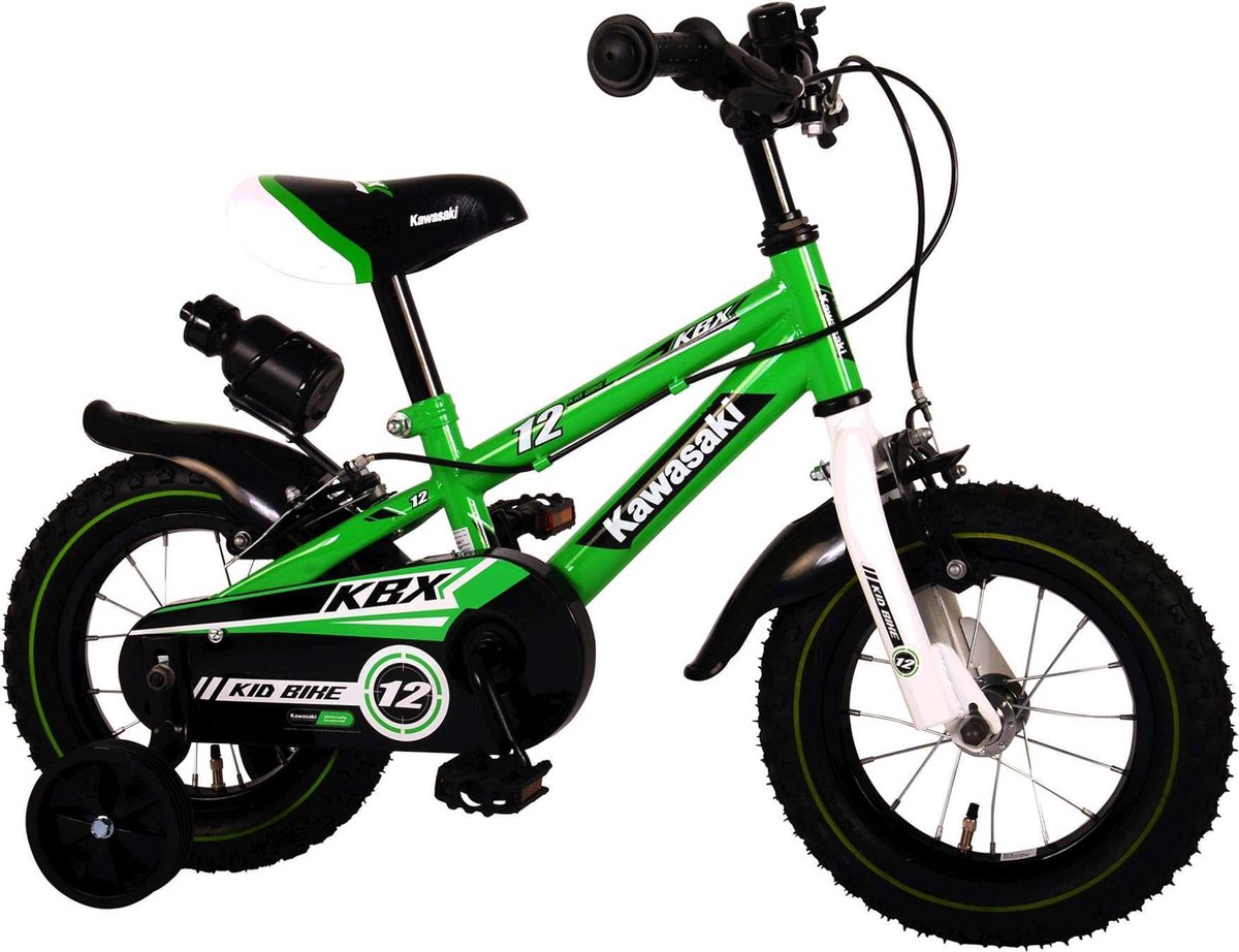 Vélo enfant Kawasaki - Garçons - 12 pouces - Vert / Wit - 2 freins à main |  bol.com