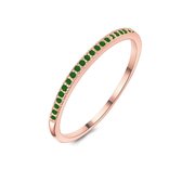 Twice As Nice Ring in rosé zilver, eternity, smaragd kleurige zirkonia  52