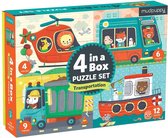 Mudpuppy 4-in-1 puzzel Transport - 4+6+9+12 stukjes