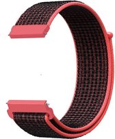 Bandje Voor Garmin Vivoactive / Vivomove Nylon Band - Roze Zwart - Maat: 20mm - Horlogebandje, Armband