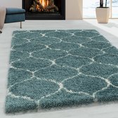 Himalaya Opera Soft Shaggy Hoogpolig Vloerkleed Blauw / Turquoise- 80x250 CM.