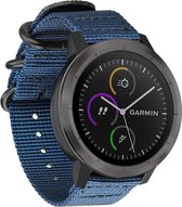 Nylon Smartwatch bandje - Geschikt voor  Garmin Venu nylon gesp band - blauw - Horlogeband / Polsband / Armband