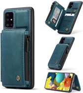 CASEME Samsung Galaxy A51 Back Cover Wallet Case - Portemonnee Hoesje - Blauw