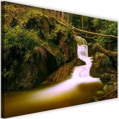 Schilderij Sprookjes waterval, 2 maten, groen/bruin, Premium print