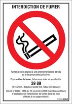 Pickup bord panneau 23x33 cm Combi - Interdiction de fumer avec décret