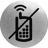 Pickup Route Alu geborsteld RVS - Mobiele telefoons Verboden 8,3 cm
