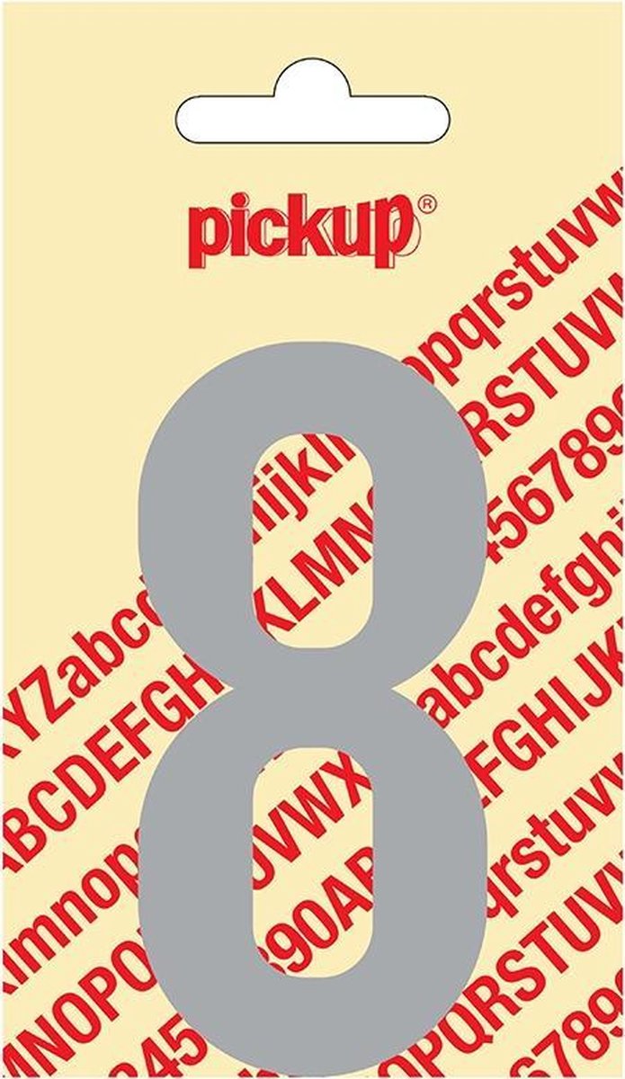 Pickup plakcijfer Nobel Lichtgrijs - 90 mm 8